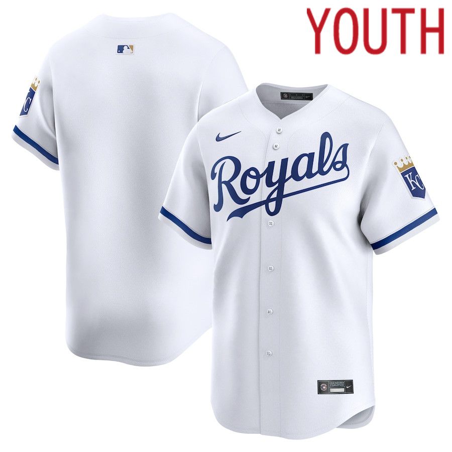 Youth Kansas City Royals Nike White Home Limited MLB Jersey->youth mlb jersey->Youth Jersey